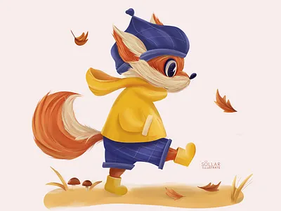 Autumn fox 2d illustration adobe photoshop art cartoon children book children illustration design flat illustration graphic design illustration