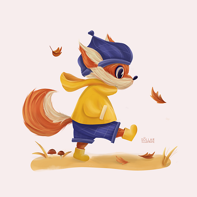 Autumn fox 2d illustration adobe photoshop art cartoon children book children illustration design flat illustration graphic design illustration