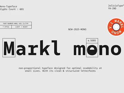 Markl Mono | Monospaced Font | Free To Try clean font