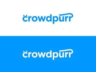 Crowdpurr Logo app brand branding cat character concept identity logo saas startup wordmark