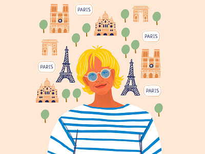 6/30 Female fashion trendy portrait of Meg Rayan adobe fresco character cute design fashion french kiss girl illustration illustrator meg rayan movie paris portrait poster trendy vector woman