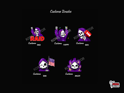 Custome Twitch Emotes cartoon design emoji emote emotes illustration twitch twitchemote twitchemotes