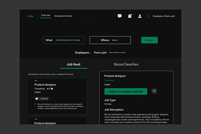 Job listings ui design daily ui dashboard dashboard design design job post landing page ui ui website design