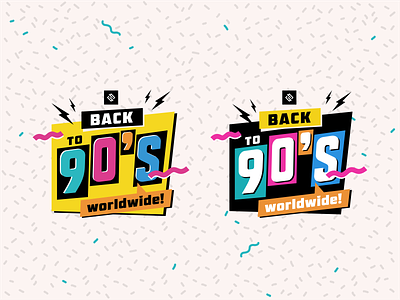 Back to 90's worldwide 90s back to 90s branding club cover design flyer graphic design icon icon set illustration logo music nostalgic party poster retro rewind theme vector