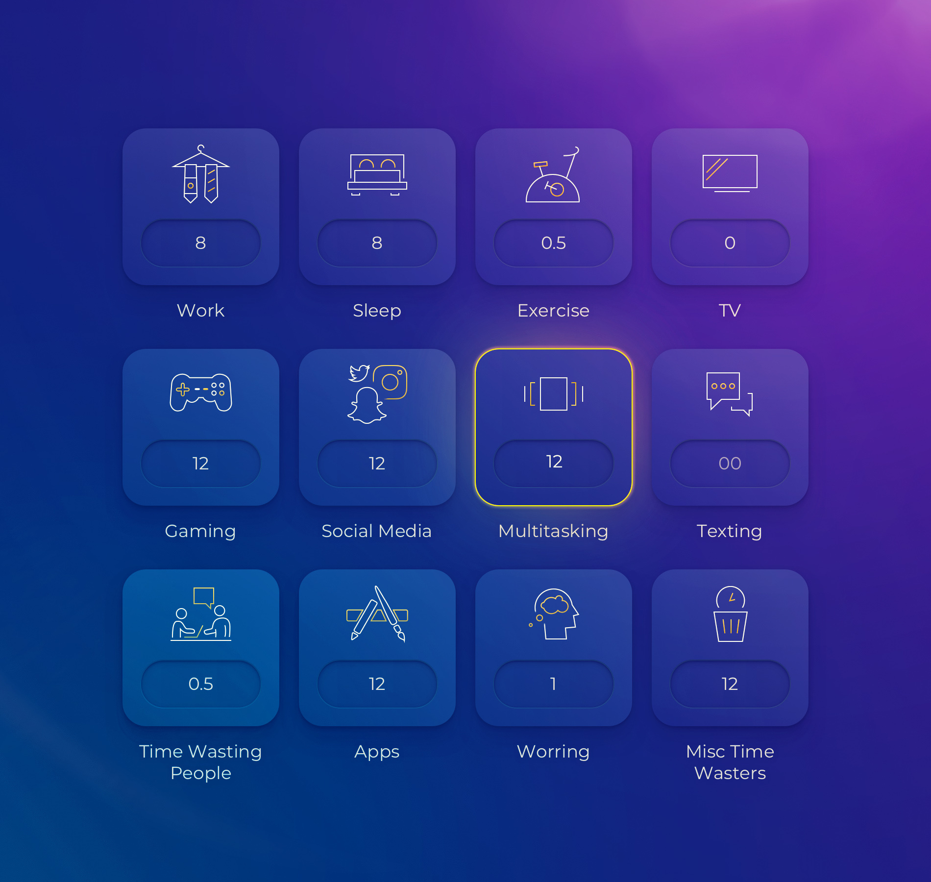 Example of Time Tracking App - UI Concept