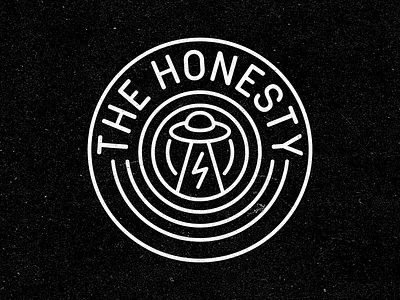 The Honesty Band Badge 🛸 ⚡ band logo branding creative design identity lightning bolt linework logo rough ufo ufo badge
