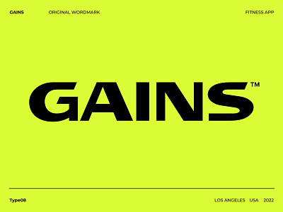 Gains Swag app bright fashion fitness gain gains health logo logotype merchandise positive sports swag typography vibe wordmark yellow
