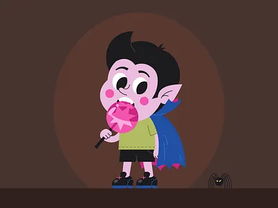 Vampire boy redraw (2013/2022) 2d cartoon character graphic design halloween illustration redraw spider vampire vector