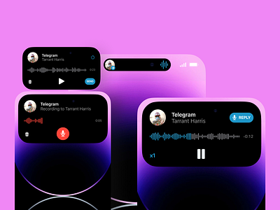 Telegram Dynamic Island/Live Activities 3d design figma ios mobile telegram ui