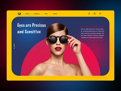 " Glasses store " Header app application branding design glasses graphic design header illustration logo market real spiral store ui uiux design ux vector visual design web design yellow