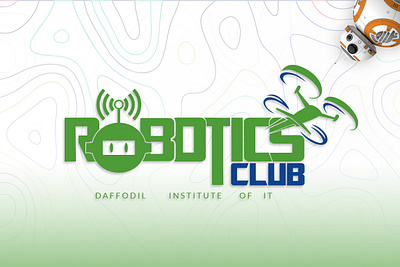Robotics Club logo design of Daffodil Institute of IT clean design flat graphic design illustration lettering logo logo deisgn minimal