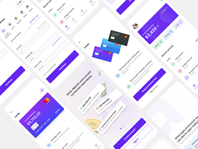 Amber - Send, receive, and convert cash easily. bank banking card design figma figmadesign fin tech finance fintech manage card minimal minimalistic ui wallet wallet app