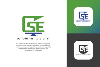 CSE logo (DIIT) clean flat graphic design illustration lettering logo logo deisgn minimal simple