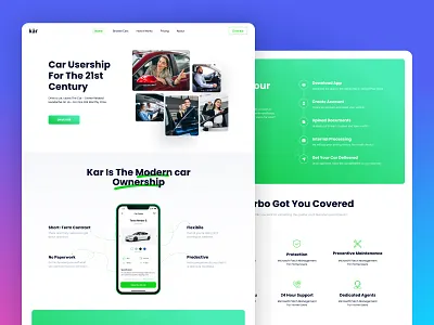 Car Rental and Subscription App - Landing Page car leasing car management car rental car subscription cars design landing page modern mvp product product design prototyping ui ui design user testing ux ux design visual design wireframing