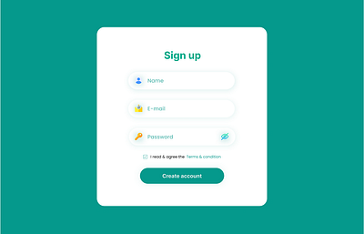 Sign Up page design ui ux