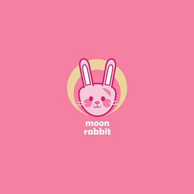 Moon Rabbit 2d adobe illustrator design icon illustration logo
