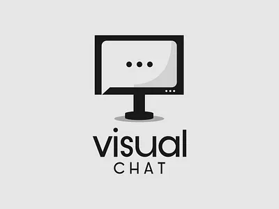 Visual Chat logo brand identity branding chat design illustrator logo logo design minimalist talk tv typography vector visual