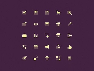 Mini Experimental Icons v1 bicolor bikini gradients icons light noise shadows texture ui