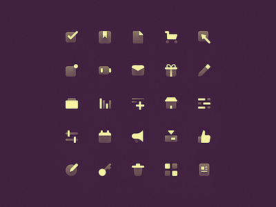 Mini Experimental Icons v1 bicolor bikini gradients icons light noise shadows texture ui