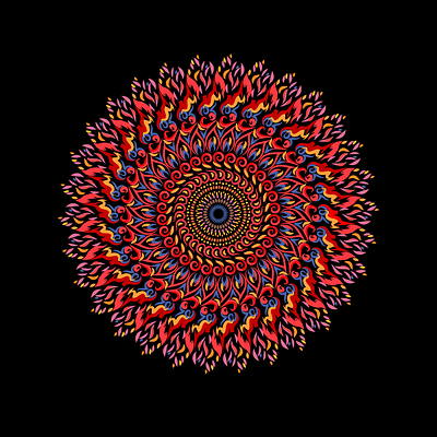 Fire Mandala branding design graphic design illustration ui vector