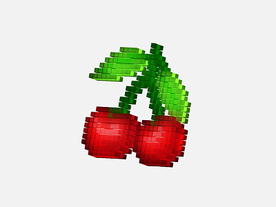 Sweet cherry 🍒 3d art branding design graphic design illustration logo pixel pixel art ui vector