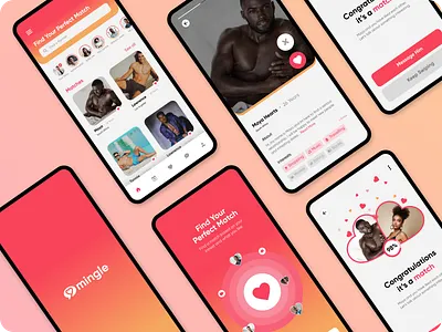 Dating App app design graphic design illustration typography ui ux