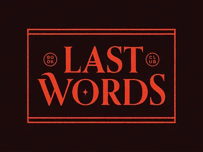 Last Words Book Club book club horror typography