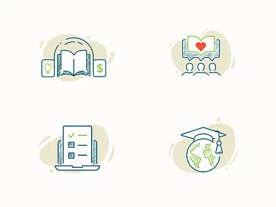 Icon set design edtech icons illustrations startup ui web design website
