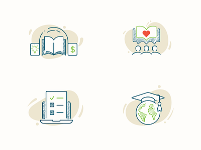 Icon set design edtech icons illustrations startup ui web design website
