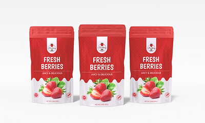 Pouch Packaging Design branding design elegant graphic design modern package packaging packaging design pouch pouch packaging product strawberry strawberry packaging