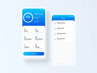 Mobile Cleaner App app app design clean cleaner ios mobile mobile clean security ui ux