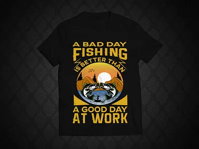 Custom Fishing T-shirt Design branding design fishing t shirt graphic design illustration logo summer t shirt design typography ui ux vector