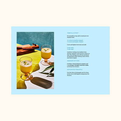 Cocteles de Temporada inside spread book design casa ojo math times joy page layout page spread typography