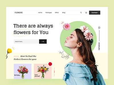 Flowers landing page ui concept app design design designers dribbble dribbblers figma illustration landing page logo popular trending trendy ui uidesign uiux ux uxdesign uxuidesigners uxuidesigns xd