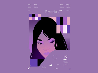 Practice''' abstract composition design girl girl illustration girl potrait grid illustration laconic layout lines minimal portrait portrait illustration poster stylized portrait