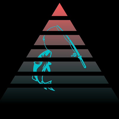 Fishing Calibrates the Brain design fishing neon blue retro summer