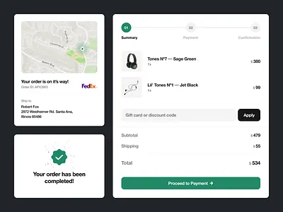 E-Commerce Store Components checkout clean components ecommerce minimalist order progress shop store ui ui design ux web