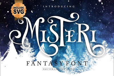 Misteri Font, Fantasy Font, Fancy Font | SVG, DXF, OTF, ttf app branding design graphic design illustration logo typography ui ux vector