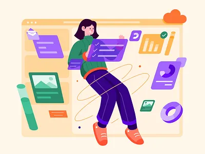 Data Management Illustration analytics big data character checklist colorful data data visualization design email file flat illustration illustrator management minimal picture statistics storage technology vector