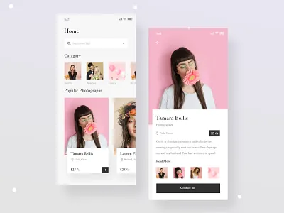 Photography App Interface