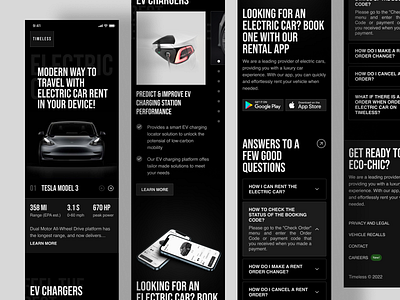 Electric Car Rent - Mobile Responsive app bold branding car car rental dark mode design electric mobile rent rental responsive tesla ui ui ux ui mobile uidesign ux volkwagen website