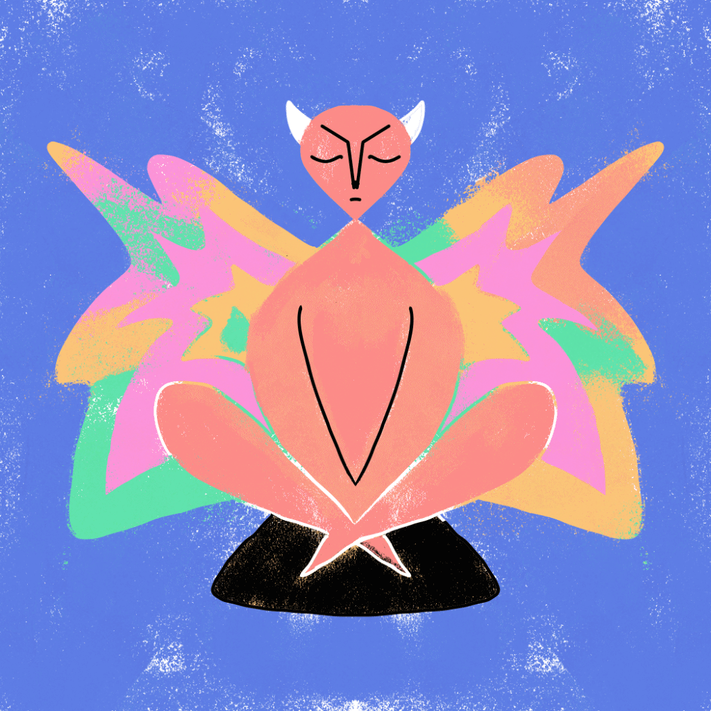 Gargola color gif illustration women yoga