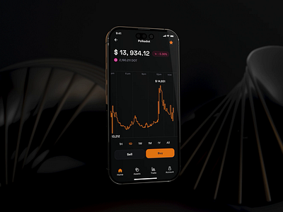 Crypto wallet app — 3D concept 3d animation binance btc card credit crypto dark financial floating iphone 14 metal mockup mode motion graphics plastic pro realistic trader ui