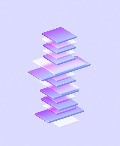 Abstract 3D Gradient Stack 3d design illustration
