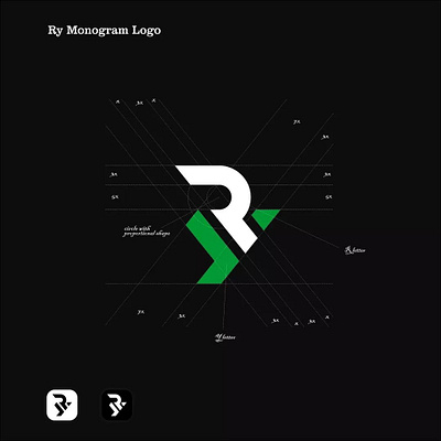Monogram logo process of RY branding graphic design logo logo designer monogram