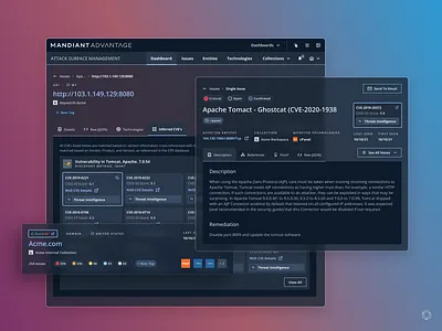Intelligent Risk Assessment and Prioritization app asm enterprise ux interaction design interface mandiant mandiant asm ui user experience user interface ux