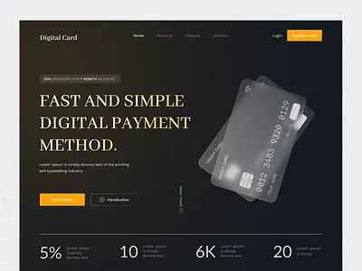 Digital Card Landing Page branding ui uiux uiux design web web design web page