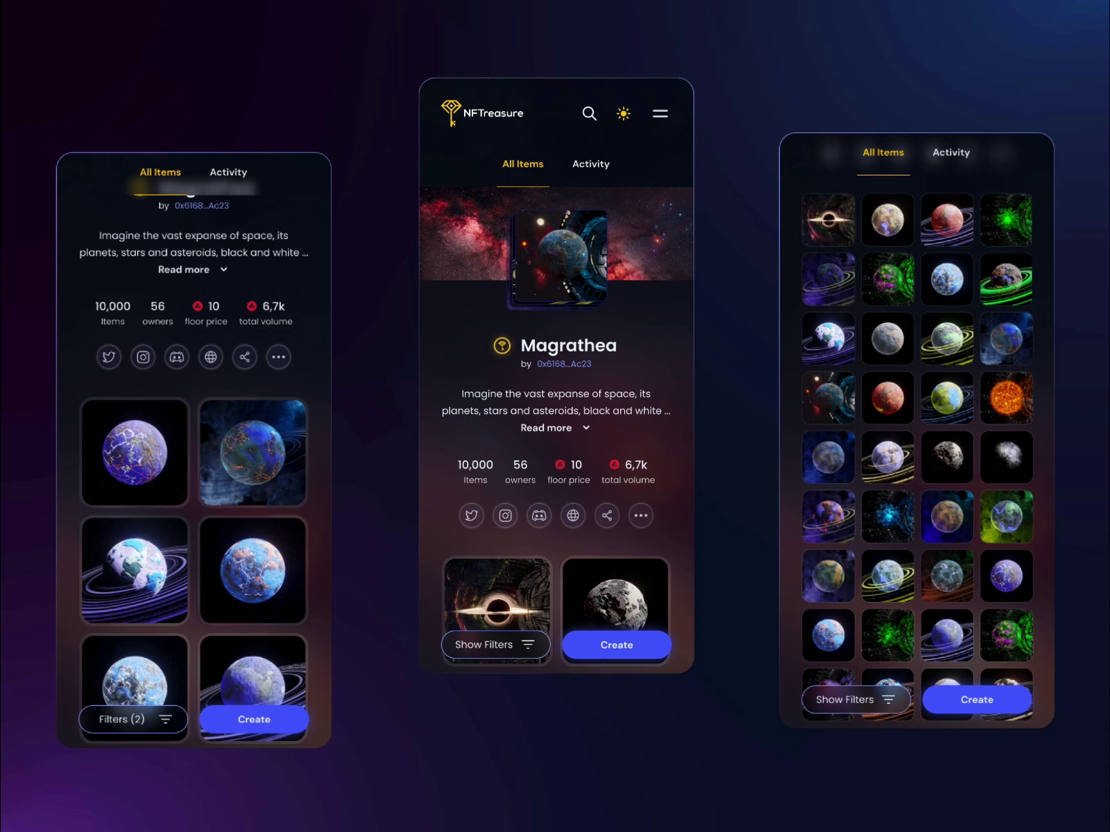 Filters for NFT Marketplace by art.sonik for Groovy Minx on Dribbble