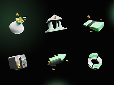 Fintech 3D Icons 3d design finance fintech icons illustration interface money ui ui deisgn uiux ux ux design