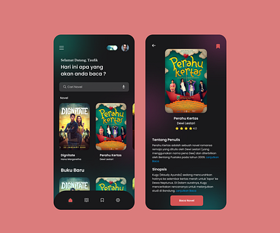 Aplikasi Membaca Buku / Novel app design ui